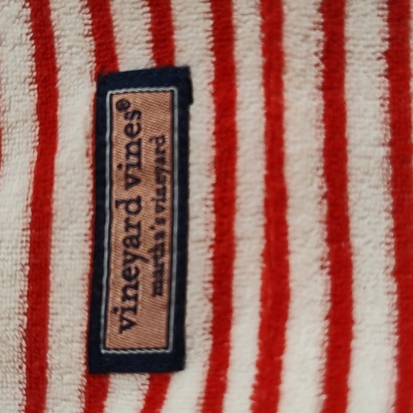 Vineyard Vines Martha's Vineyard Terry Shep Shirt Pullover Red White Stripe Med - Picture 4 of 11